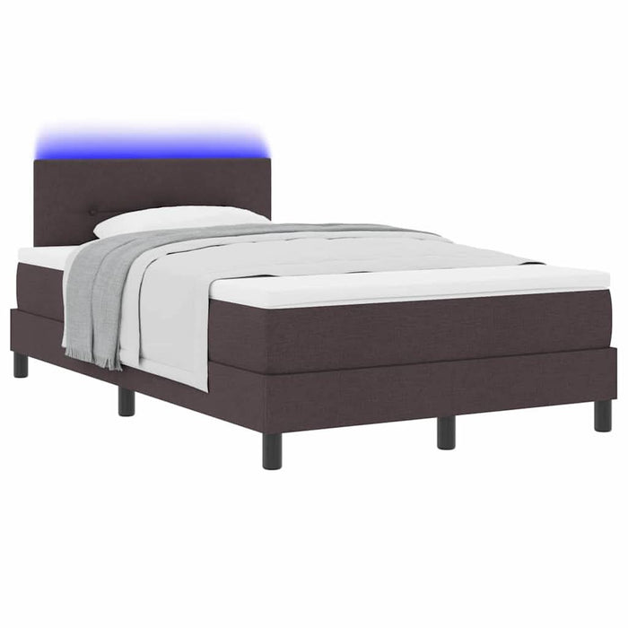 Pat cu arcuri cu saltea Maro închis 120 x 200 cm țesătură - WALTI WALTI