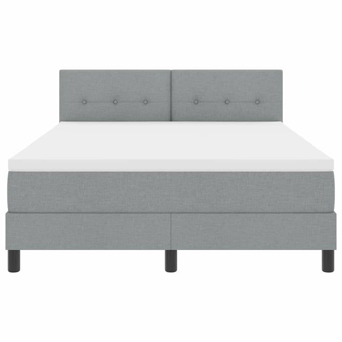 Pat cu arcuri cu saltea Gri deschis 140 x 190 cm țesătură - WALTI WALTI