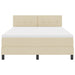 Pat cu arcuri cu saltea cu headboard Crem 160 x 200 cm țesătură - WALTI WALTI