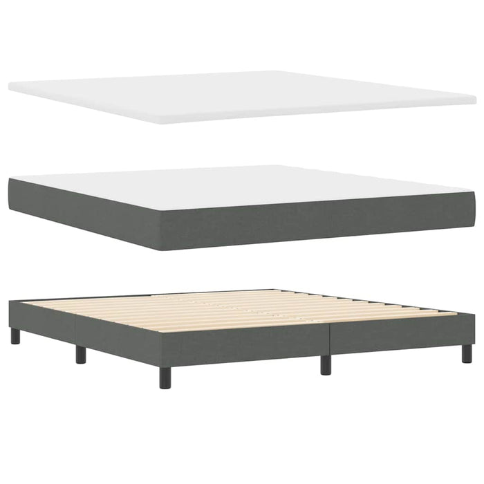 Pat cu arcuri cu benzi LED Gri închis 180 x 200 cm țesătură WALTI