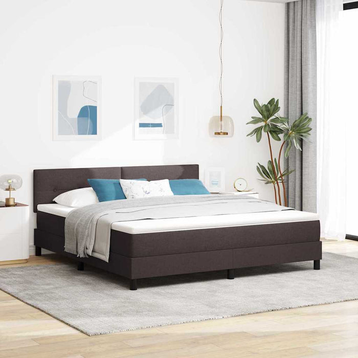 Pat cu arcuri cu saltea Maro închis 180 x 200 cm țesătură - WALTI WALTI