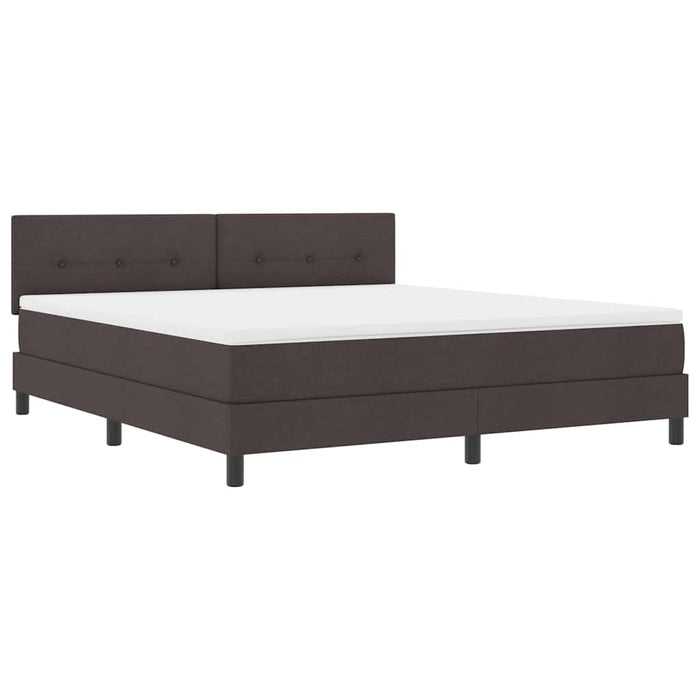 Pat cu arcuri cu saltea Maro închis 180 x 200 cm țesătură - WALTI WALTI