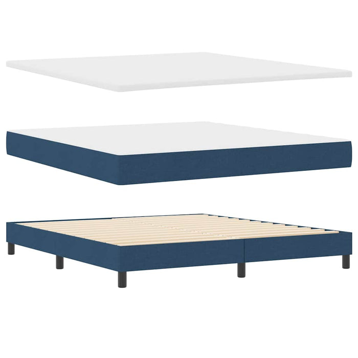 Pat cu arcuri cu benzi LED albastru 180 x 200 cm țesătură - WALTI WALTI