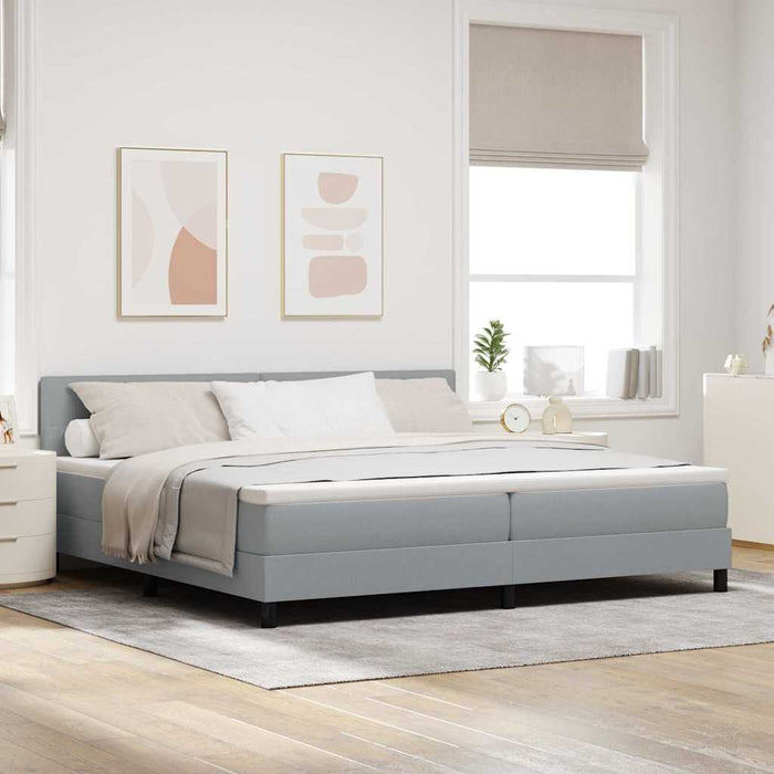 Pat cu arcuri cu benzi LED Gri deschis 200 x 200 cm țesătură WALTI