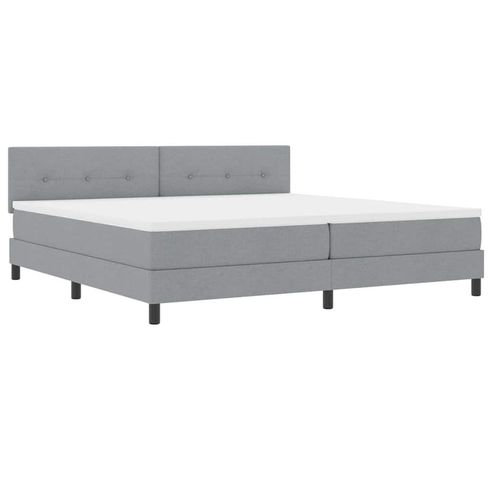 Pat cu arcuri cu benzi LED Gri deschis 200 x 200 cm țesătură WALTI