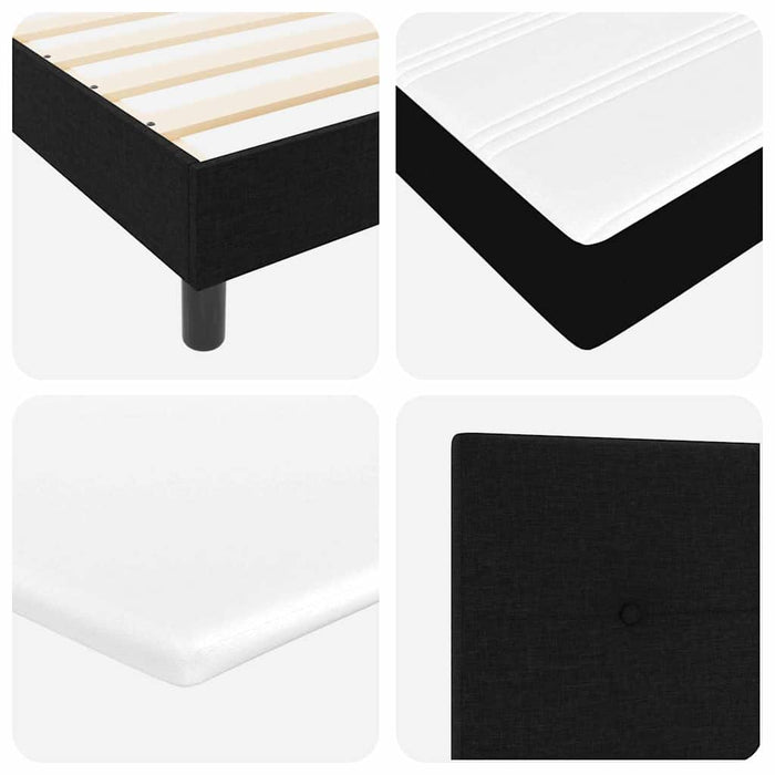 Pat cu arcuri cu benzi LED Negru 200 x 200 cm țesătură WALTI