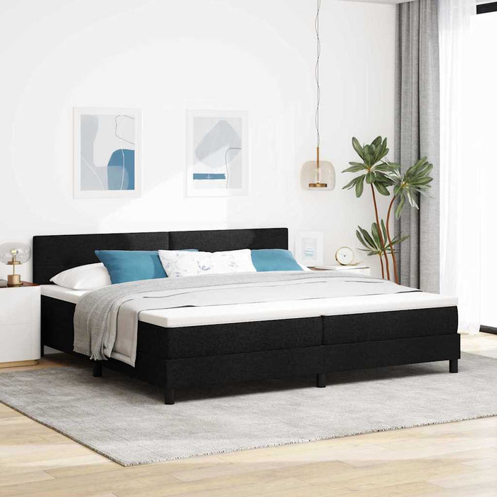 Pat cu arcuri cu benzi LED Negru 200 x 200 cm țesătură WALTI