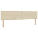 Pat cu arcuri cu saltea cu headboard Crem 200 x 200 cm țesătură - WALTI WALTI