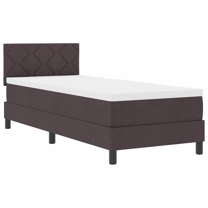 Pat cu arcuri cu saltea Maro închis 80 x 200 cm țesătură - WALTI WALTI