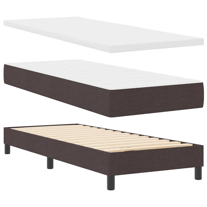 Pat cu arcuri cu saltea Maro închis 80 x 200 cm țesătură - WALTI WALTI