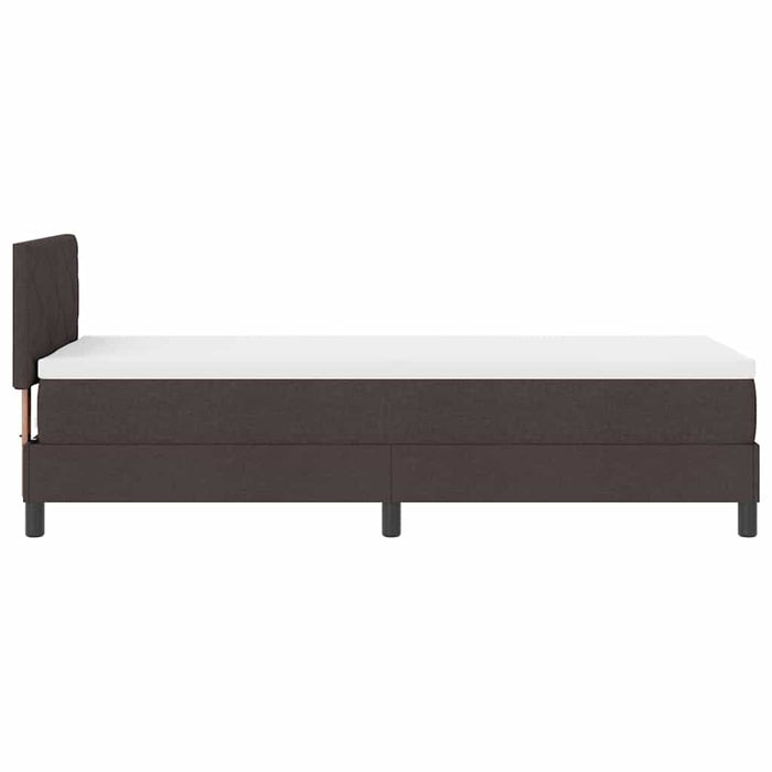 Pat cu arcuri cu saltea Maro închis 80 x 200 cm țesătură - WALTI WALTI