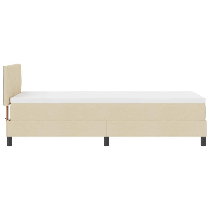 Pat cu arcuri cu saltea cu headboard Crem 80 x 200 cm țesătură - WALTI WALTI