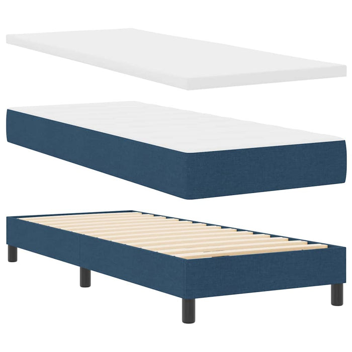 Pat cu arcuri cu saltea albastru 80 x 200 cm țesătură - WALTI WALTI