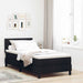 Pat cu arcuri cu saltea cu headboard Negru 90 x 190 cm țesătură - WALTI WALTI