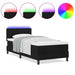 Pat cu arcuri cu saltea cu headboard Negru 90 x 190 cm țesătură - WALTI WALTI