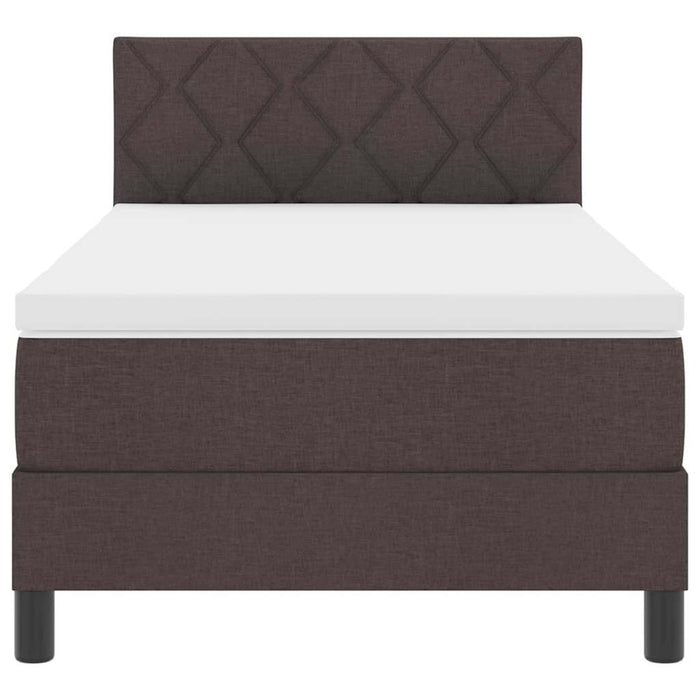 Pat cu arcuri cu saltea Maro închis 90 x 190 cm țesătură - WALTI WALTI