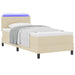 Pat cu arcuri cu saltea cu headboard Crem 90 x 190 cm țesătură - WALTI WALTI