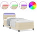 Pat cu arcuri cu saltea cu headboard Crem 90 x 190 cm țesătură - WALTI WALTI