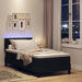 Pat cu arcuri cu saltea cu headboard Negru 90 x 200 cm țesătură - WALTI WALTI