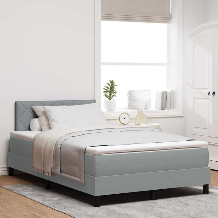 Pat cu arcuri cu benzi LED Gri deschis 120 x 190 cm țesătură WALTI