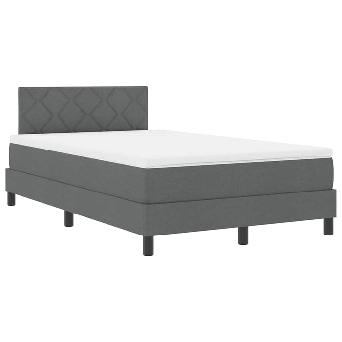 Pat cu arcuri cu saltea Gri închis 120 x 190 cm țesătură - WALTI WALTI
