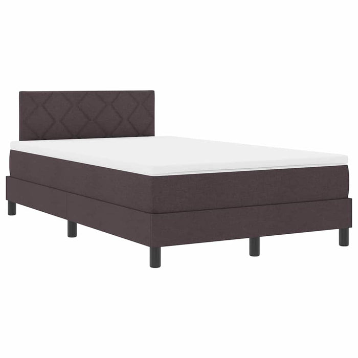 Pat cu arcuri cu saltea Maro închis 120 x 190 cm țesătură - WALTI WALTI