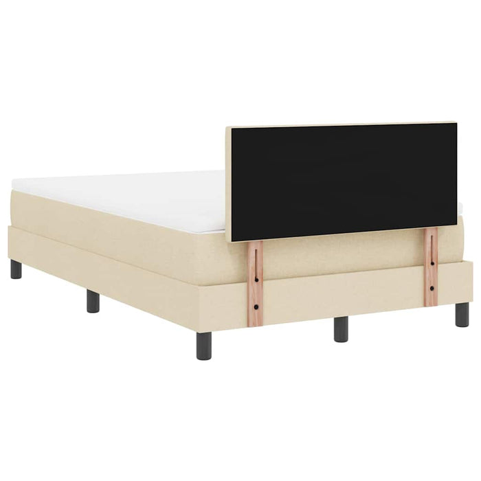 Pat cu arcuri cu saltea cu headboard Crem 120 x 190 cm țesătură - WALTI WALTI