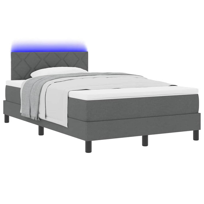 Pat cu arcuri cu saltea Gri închis 120 x 200 cm țesătură - WALTI WALTI
