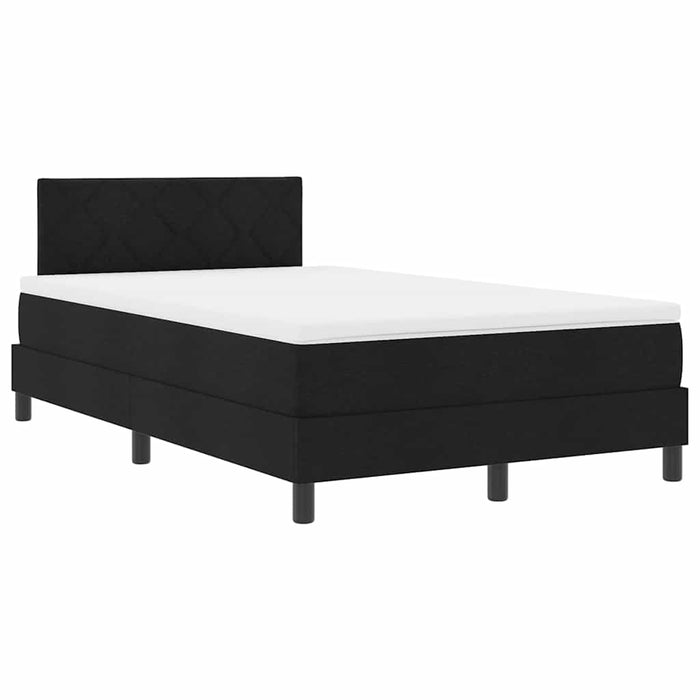 Pat cu arcuri cu saltea cu led Negru 120 x 200 cm țesătură - WALTI WALTI