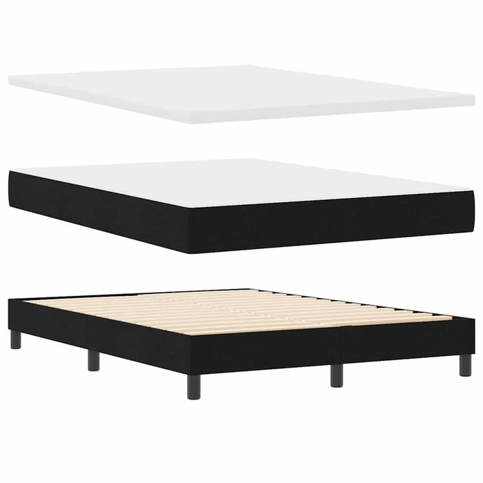 Pat cu arcuri cu benzi LED Negru 140 x 190 cm țesătură WALTI
