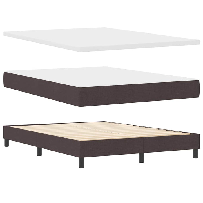 Pat cu arcuri cu benzi LED Maro închis 140 x 190 cm țesătură WALTI