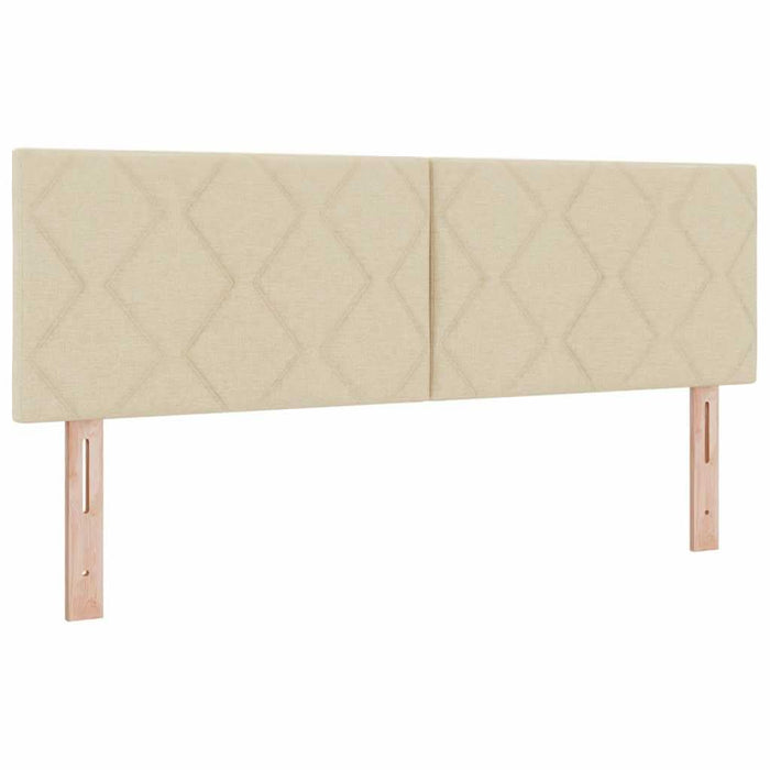 Pat cu arcuri cu pernă cu benzi LED Crem 160 x 200 cm țesătură WALTI