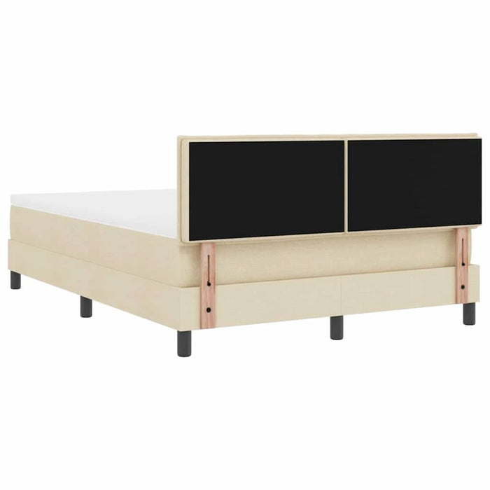 Pat cu arcuri cu pernă cu benzi LED Crem 160 x 200 cm țesătură WALTI
