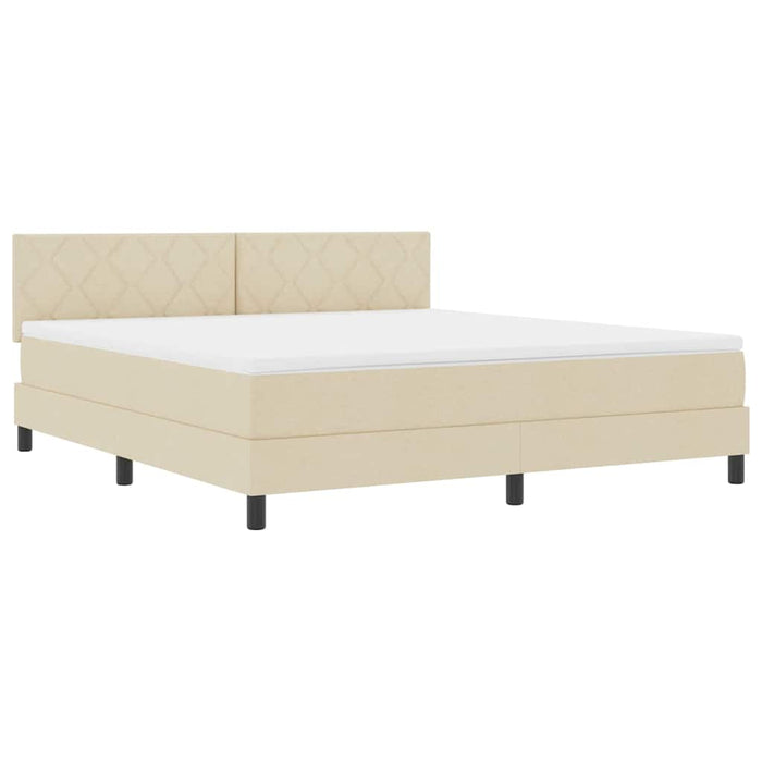 Pat cu arcuri cu benzi LED Crem 180 x 200 cm țesătură WALTI