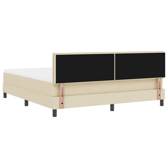 Pat cu arcuri cu benzi LED Crem 180 x 200 cm țesătură WALTI