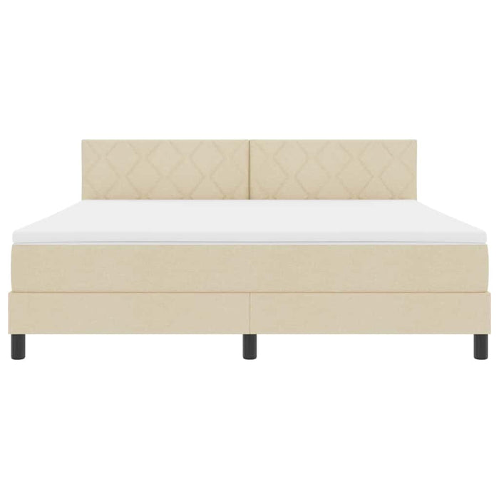Pat cu arcuri cu benzi LED Crem 180 x 200 cm țesătură WALTI