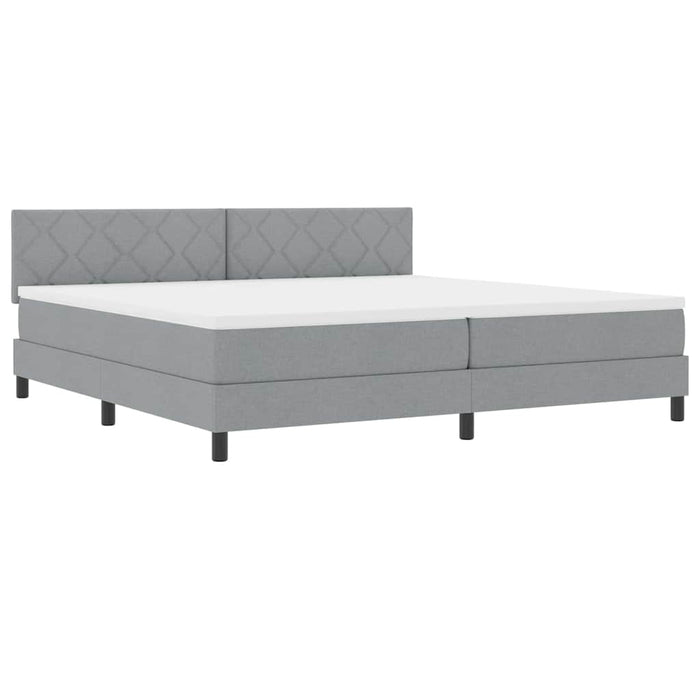 Pat cu arcuri cu saltea Gri deschis 200 x 200 cm țesătură - WALTI WALTI