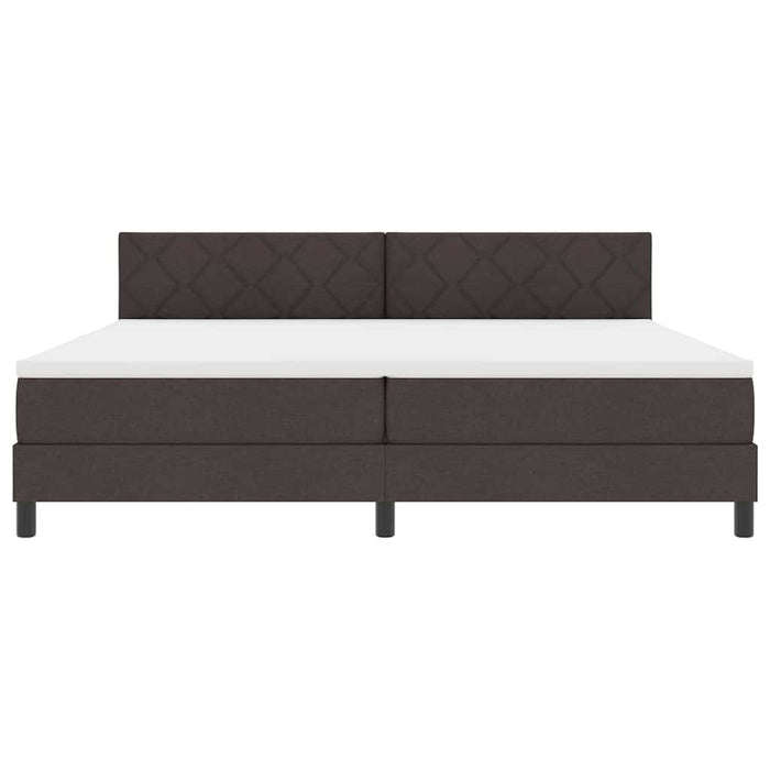 Pat cu arcuri cu saltea Maro închis 200 x 200 cm țesătură - WALTI WALTI