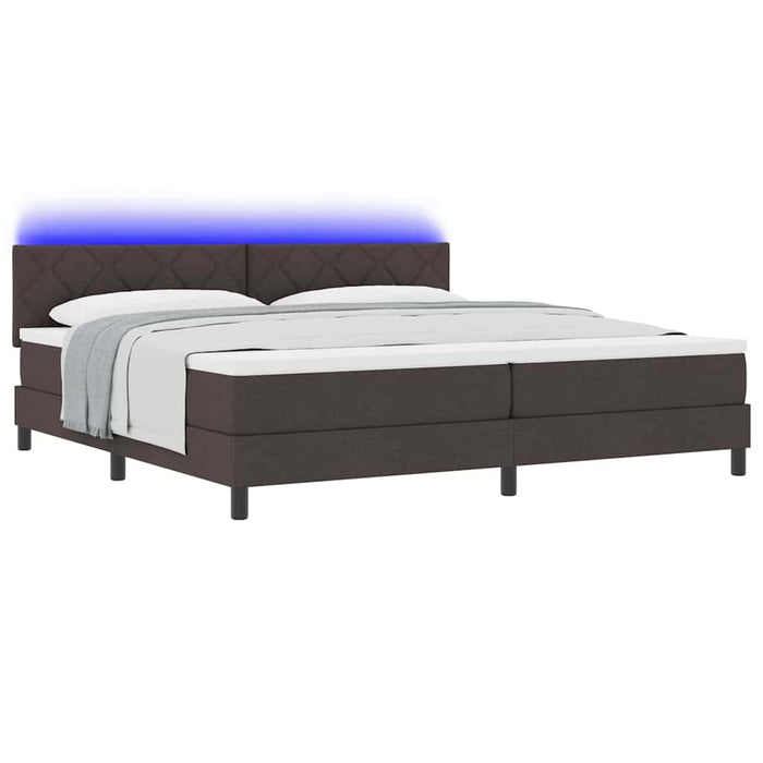 Pat cu arcuri cu saltea Maro închis 200 x 200 cm țesătură - WALTI WALTI