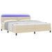 Pat cu arcuri cu saltea cu headboard Crem 200 x 200 cm țesătură - WALTI WALTI