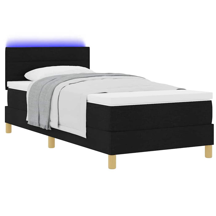 Pat cu arc LED cu saltea cu led Negru 80 x 200 cm țesătură - WALTI WALTI