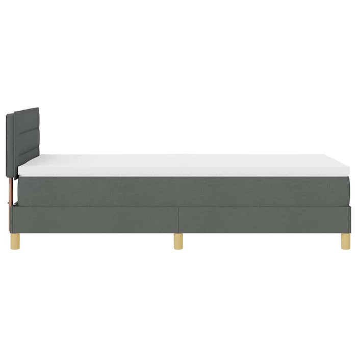 Pat cu arcuri cu saltea Gri închis 90 x 190 cm țesătură - WALTI WALTI