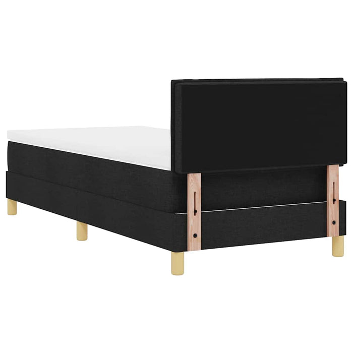 Pat cu arcuri cu saltea cu headboard Negru 90 x 190 cm țesătură - WALTI WALTI