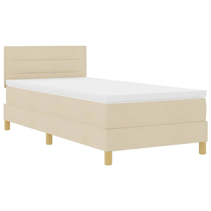 Pat cu arc LED cu saltea cu led Crem 90 x 190 cm țesătură - WALTI WALTI