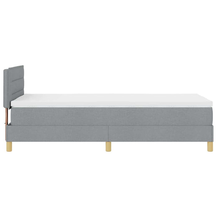 Pat cu arcuri cu saltea Gri deschis 90 x 200 cm țesătură - WALTI WALTI