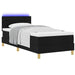 Pat cu arcuri cu saltea cu headboard Negru 90 x 200 cm țesătură - WALTI WALTI