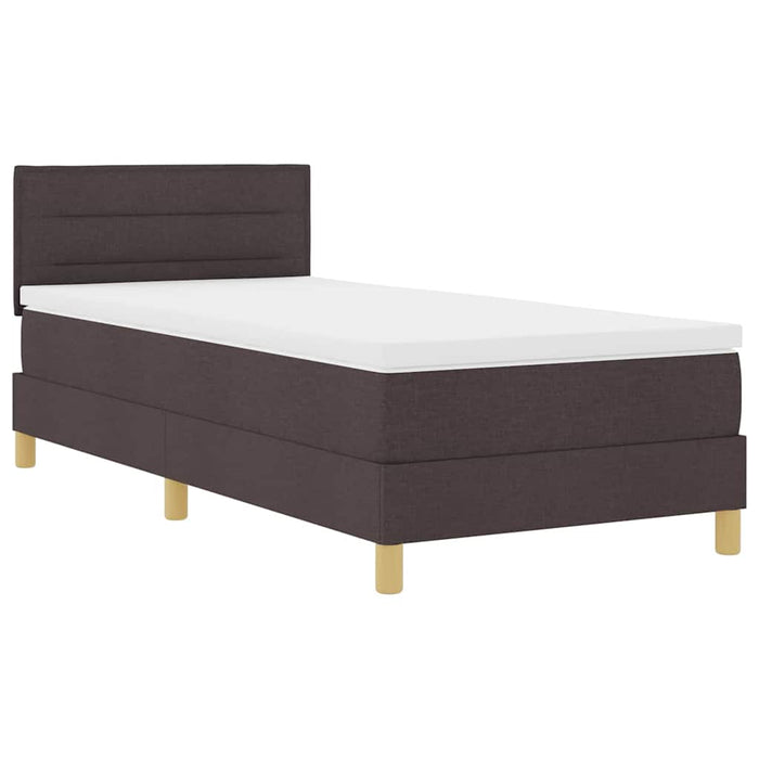 Pat cu arc LED cu saltea Maro închis 90 x 200 cm țesătură - WALTI WALTI