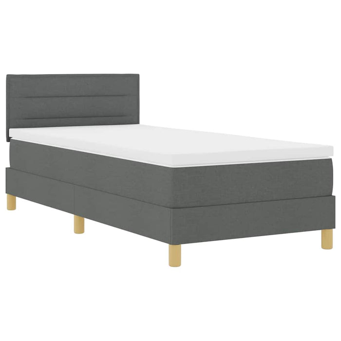 Pat cu arcuri cu saltea Gri închis 100 x 200 cm țesătură - WALTI WALTI