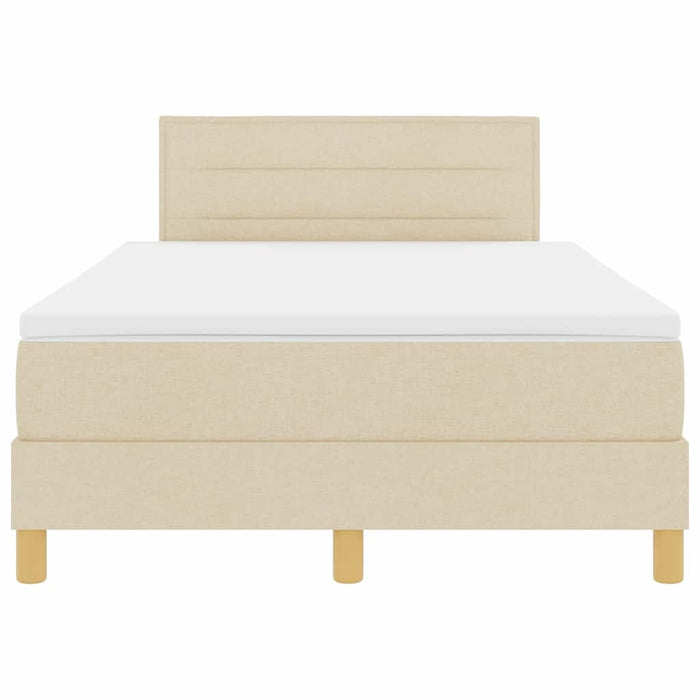 Pat cu arcuri cu saltea cu headboard Crem 120 x 190 cm țesătură - WALTI WALTI
