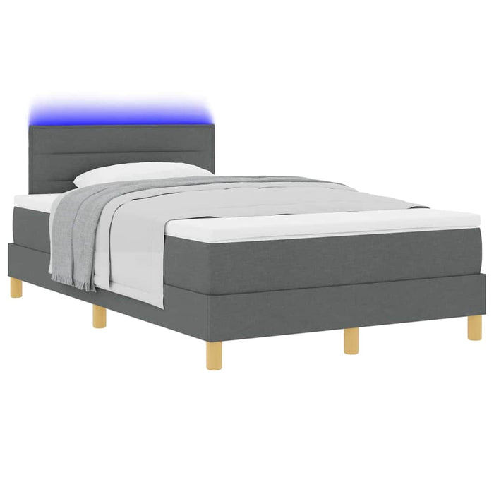 Pat cu arcuri cu saltea Gri închis 120 x 200 cm țesătură - WALTI WALTI
